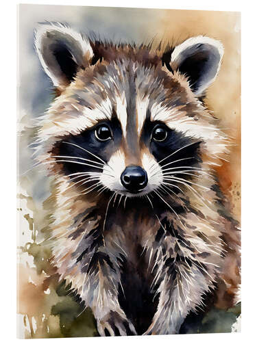 Stampa su vetro acrilico Little raccoon