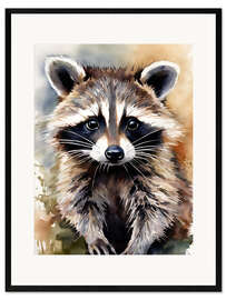 Kunsttryk i ramme Little raccoon