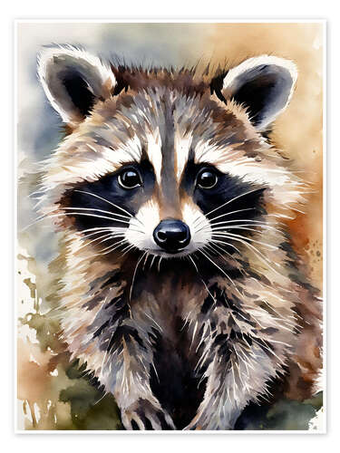 Poster Little raccoon