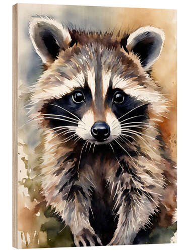 Tableau en bois Little raccoon