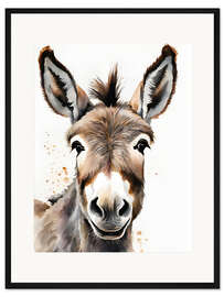 Gerahmter Kunstdruck Esel