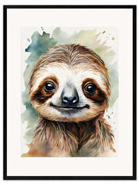 Kunsttryk i ramme Little sloth