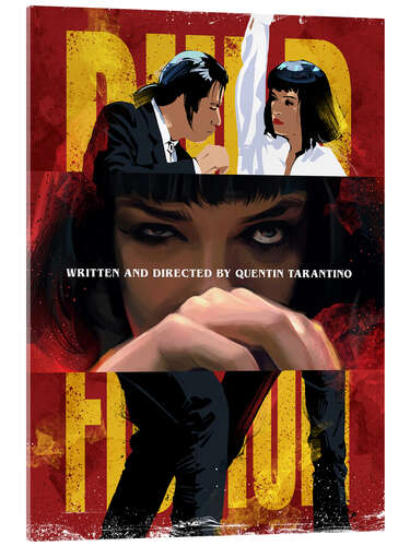 Stampa su vetro acrilico Pulp Fiction Dancing Collage