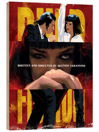 Wood print Pulp Fiction Dancing Collage