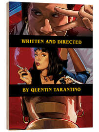 Wood print Pulp Fiction Collage