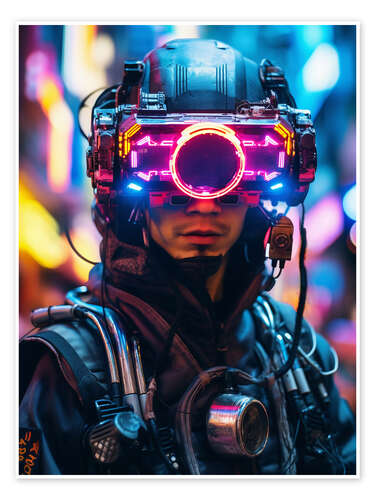 Poster Cyber Neon Character