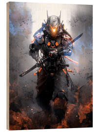 Holzbild Cyber-Samurai