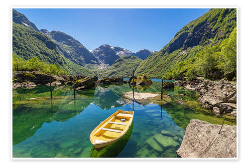 Poster Gletschersee Bondhusvatnet nahe Sunndal, Norwegen