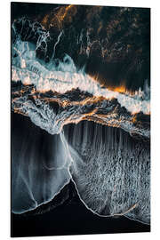 Stampa su alluminio Aerial view of Reynisfjara beach with black sand, Iceland - Christian Müringer
