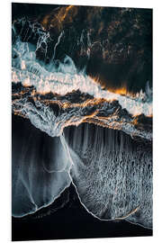 Tableau en PVC Aerial view of Reynisfjara beach with black sand, Iceland - Christian Müringer