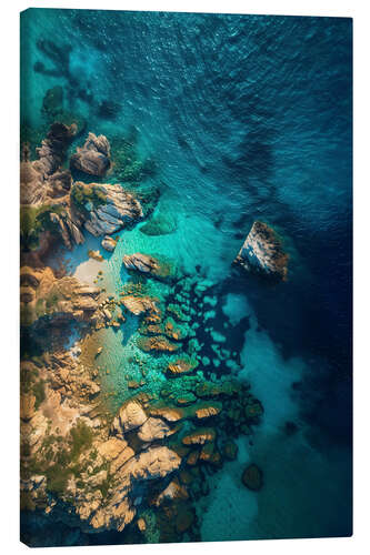 Canvastavla Aerial view of rocky coast in Sardinia, Italy