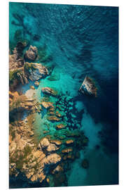 PVC print Aerial view of rocky coast in Sardinia, Italy