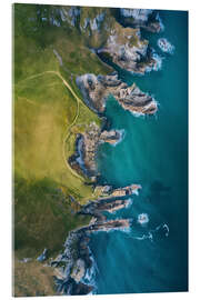 Acrylglasbild Luftbild der Felsküste von Cornwall, England - Christian Müringer