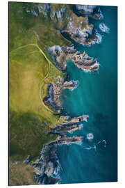 Tableau en aluminium Aerial view of the rocky coast of Cornwall, England - Christian Müringer