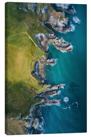Leinwandbild Luftbild der Felsküste von Cornwall, England - Christian Müringer