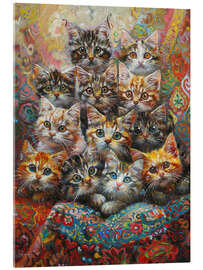 Acrylglas print Retro cuteness with cats