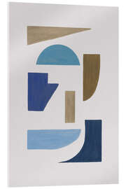 Acrylglasbild Blau &amp; Braun Geometrisch II - Orara Studio