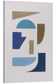 Tableau en aluminium Blue &amp; Brown Geometric II