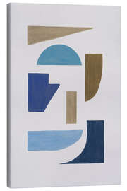 Leinwandbild Blau &amp; Braun Geometrisch II - Orara Studio