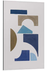 Tableau en aluminium Blue &amp; Brown Geometric I - Orara Studio