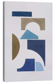 Leinwandbild Blau &amp; Braun Geometrisch I - Orara Studio