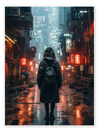 Póster Futuristic City Dystopia