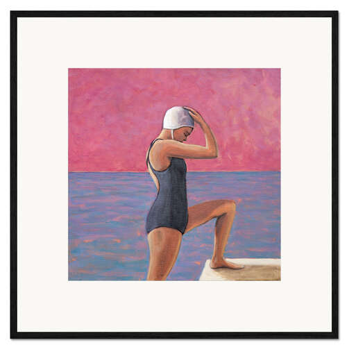 Impression artistique encadrée Magenta Swimmer