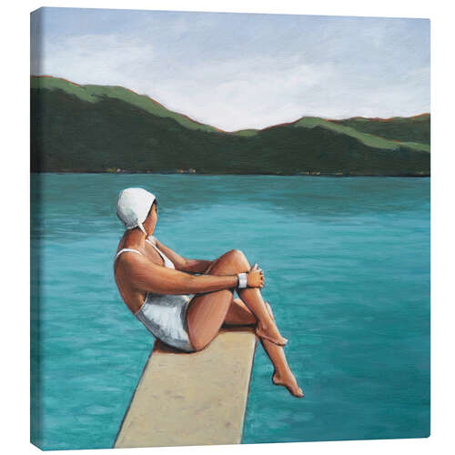 Tableau sur toile Swimmer at Lake