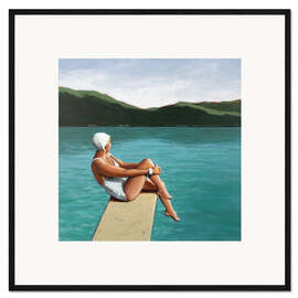 Stampa artistica con cornice Swimmer at Lake