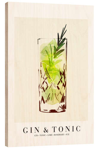 Quadro de madeira Gin and Tonic