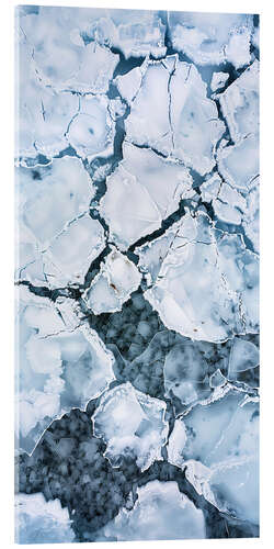 Tableau en verre acrylique Aerial photo of ice floes off Greenland