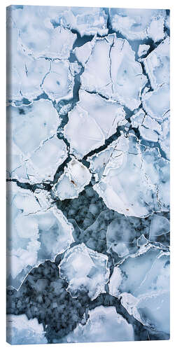Stampa su tela Aerial photo of ice floes off Greenland