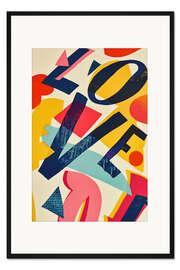 Gerahmter Kunstdruck Abstrakte Typografische Liebe