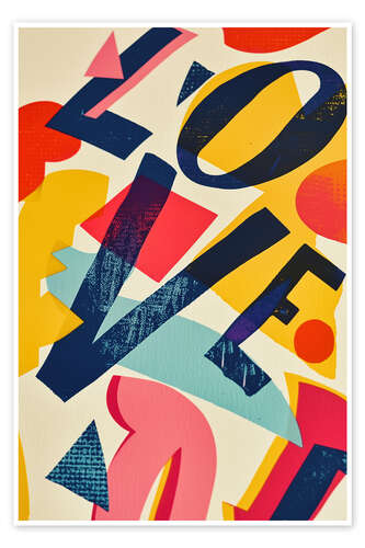 Poster Abstract Typographic Love