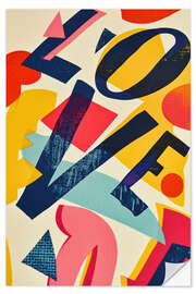 Wandsticker Abstrakte Typografische Liebe