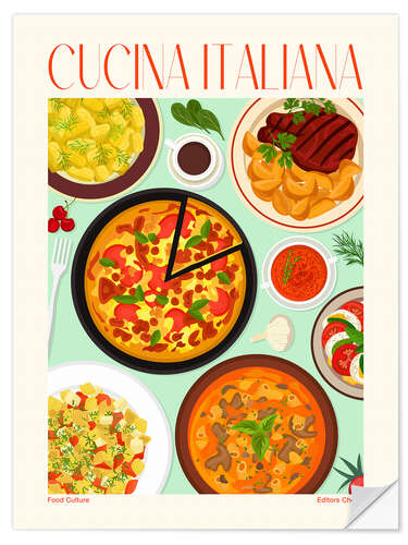 Muursticker Piatti Tradizionali - Cucina Italiana