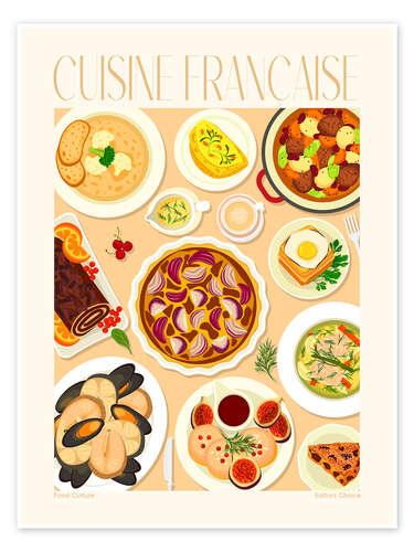 Poster Plats Traditionnels - Cuisine Française