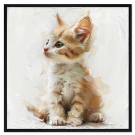 Gerahmter Kunstdruck Süße kleine Katze