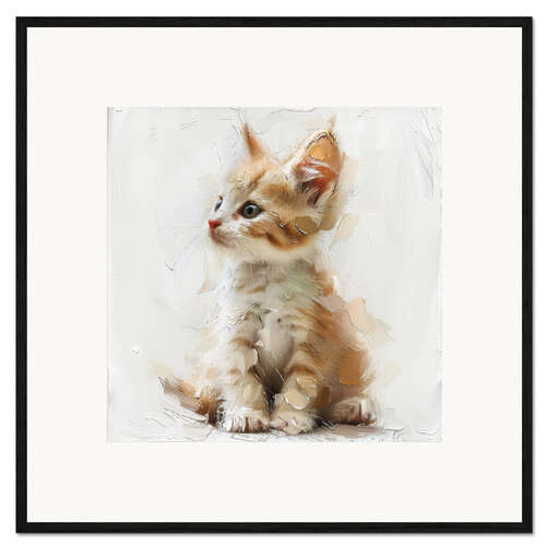 Ingelijste kunstdruk Cute small kitty
