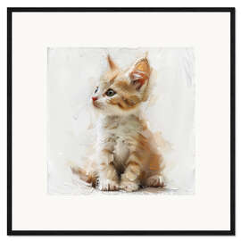 Ingelijste kunstdruk Cute small kitty