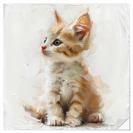 Selvklæbende plakat Cute small kitty