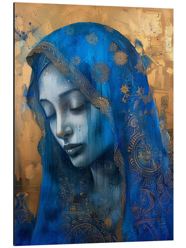 Aluminium print Portrait of a woman with a veil