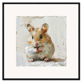 Ingelijste kunstdruk Cute little hamster