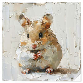 Selvklæbende plakat Cute little hamster