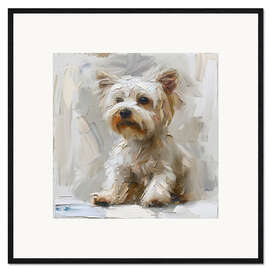 Ingelijste kunstdruk Cute Maltese Dog