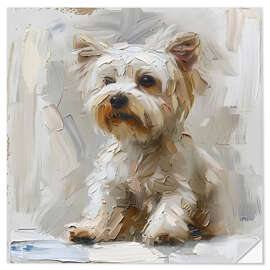 Selvklæbende plakat Cute Maltese Dog