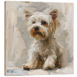 Tableau en bois Cute Maltese Dog