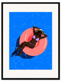 Stampa artistica con cornice Pool girl, pink