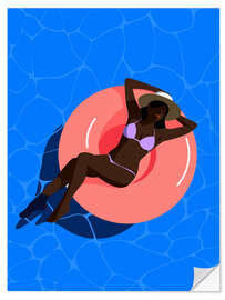 Wandsticker Pool girl, pink