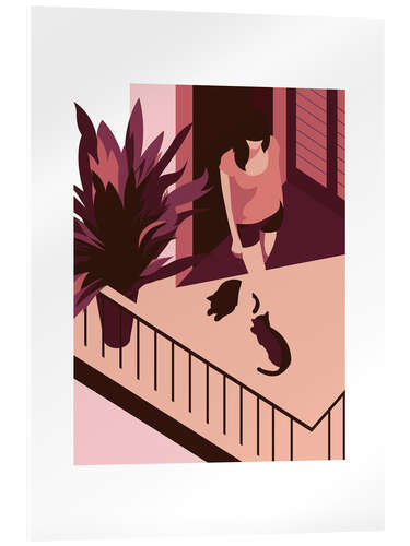 Acrylic print The balcony of the cats